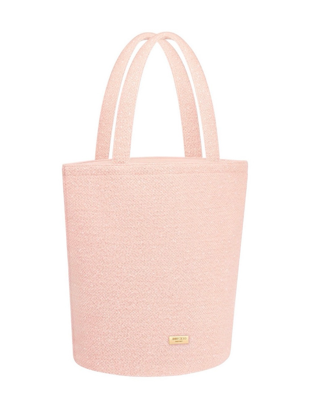 Jimmy Choo Pink Knit Bucket Tote